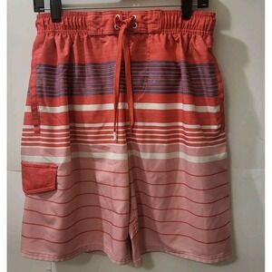 Men's US APPAREL, Swimming Shorts With Lining Orange/White/‎ Blue  Size Large